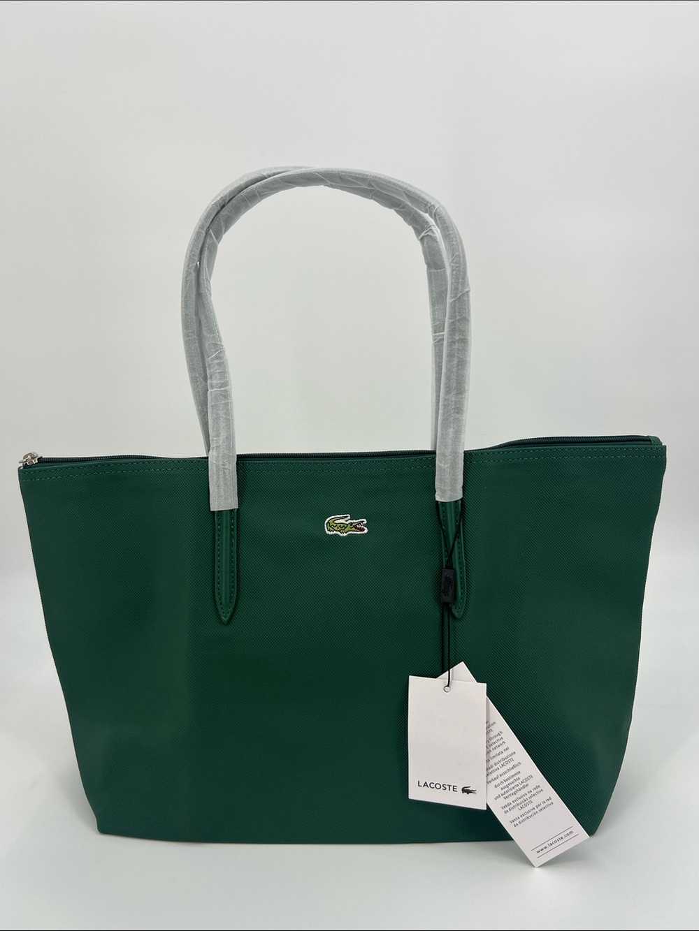 Lacoste Dark Green Women's Zip-Top Tote